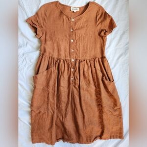 Roolee Rust Linen dress